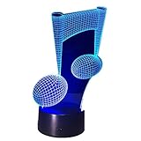 音楽注意3dナイトライト7色変更LEDランプMusical Note InstrumentライトLuminariaホームインテリアUSB LED音楽愛好ギフト