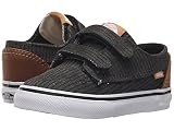 [バンズ] Vans Kids ボーイズ Brigata V (Toddler) ベビーシューズ (Washed Herringbone) Jet Black 10 Toddler(16.5cm) -