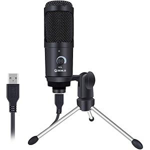 ZENLO コンデンサーマイク PCマイク 卓上マイク USBマイク 単一指向性 マイク三脚スタンド付き 音量調節可能 高音質 集音 Windows/Mac対応 録音 生放送 YOUTUBE ゲーム実況等対応