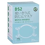 川西工業 クリーンベルズ DS2 使いきり式防じんマスク 20枚入 ホワイト フリー 【防塵マスク】 #7065