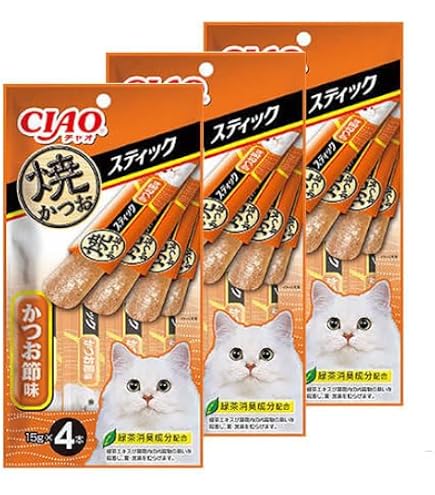 Amazon.co.jp: CIAO (チャオ) 焼かつおスティック かつお節味 4本 6個