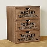 BREA 日本製 木製 3段ミニチェストNo.8 小物入れ (ダークブラウン)