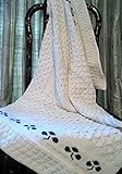 100% Irish Merino Wool Baby Blanket with Shamrock Design 30x36 Inches by West End Knitwear by The Ir