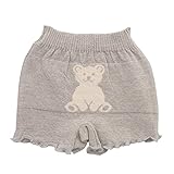 キッズオーバーパンツくまグレ-(95-110):オーガニックコットン