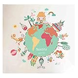 惑星地球のスタイルの壁のステッカー漫画動物の子供のベッドルームの壁の装飾自己粘着ステッカー