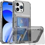 La Momo (ラ モモ) iPhoneとの互換性あり ケース iPhone16 カード収納 クリア アイフォンケース 透明 全面保護 バンパー スマホ 耐衝撃 アイフォン15 用 カバー スタンド機能 カードポケット付き シンプル 耐久性 ブラック black