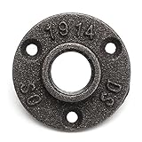 KINGSO 3穴ブラックBSP Threaded床フランジ鉄パイプ継手壁マウント 0.75 Inch KINGSOokiuhg3680