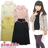(エマーブル) AIMABLE タートルネック長袖Tシャツ 100 ライトピンク