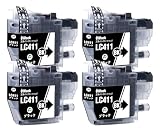 フクタマ LC411BK ブラック 4本セット ブラザー(brother) 用 プリンター 互換インクカートリッジ 対応機種: DCP-J526N DCP-J914N DCP-J926N-W DCP-J1800N MFC-J739DN MFC-J904N MFC-J939DN 等 (LC411BK×4本セット)