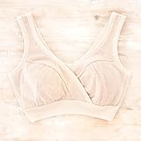 メイド・イン・アース　オーガニックコットン100% ノンワイヤー マタニティ授乳ブラ[細ボーダー](M,茶)