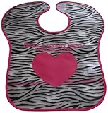 サンベビー 袖なしくるりんポケット食事用エプロン ゼブラ ハート