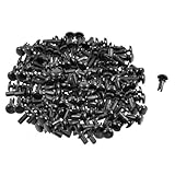 uxcell　プッシュリベット　ブラック　ナイロン素材　4.0-5.0mm　R3065　300個入り