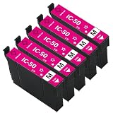 エプソン用 IC50インク ICM50互換インク マゼンタ 5本セット 増量版 最新ICチップ付き 残量表示可能 IC6CL50 汎用インクカートリッジ 対応機種:EP-301 EP-302 EP-4004 EP-702A EP-703A EP-704A EP-705A EP-774A EP-801A EP-802A EP-803A EP-803AW EP-804A など
