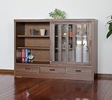 サイドボード キャビネット 完成品 和風 幅120cm (ライトブラウン)