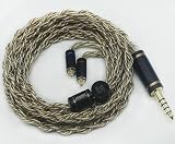 【JSHiFi-Jupiter】MMCX4.4mmリケーブル 4芯金メッキと銀メッキとグラフェン線材 MMCXイヤホンアップグレードケーブル 4.4mmイヤフォン交換ケーブル (MMCX4.4mm)