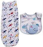 [Fellezza] おくるみ コットン スタイ（よだれかけ）セット (飛行機)