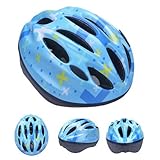 HORIZON 軽量 サイクリング 自転車 用 ヘルメット キッズ ジュニア 子供 用 ダイヤル アジャスター 付き (ブルー・十, M(45-56CM) 5-12歳)