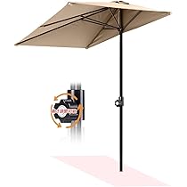 ベージュ ガーデンパラソル 250cm ウッドパラソル 2.7m クランク付 木製 ベージュ 直径270×高さ