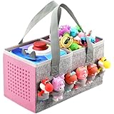 Seracleキャリーケース トラベルフェルトバッグ TonieboxスターターセットとToniesの置物に対応 (グレー+ピンク)