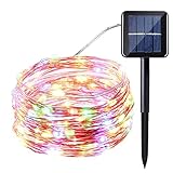 Enipate イルミネーションライト LED 100球 ソーラー充電式 ストリングライト クリスマス 飾りライト 高輝度 屋外 屋内 配線＆電源不要 (ミックス)
