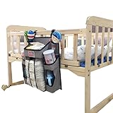 ベビーベッド 収納 可愛い 小物入れ おもちゃ収納袋 お風呂収納袋 吊り袋 36*39cm 子供部屋収納 hibote グレー