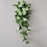 Nice Days(ナイス ディズ) 造花 藤の花 イングリッシュアイビーガーランド 壁掛け フェイクグリーン 2.4m (ベージュ)