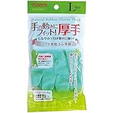 東和 ソフトフィット天然ゴム手袋厚手Lグリーン 45-969【まとめ買い12個セット】