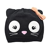 (よキーよ)Yokeeyo ニット帽 可愛い耳付き帽子 ニットキャップ　ねこ耳 猫耳　ベビー用ハット 赤ちゃん　大人キャップ キッズ 黒い 男の子　女の子　男女児 秋冬　防寒　刺繍　スタイリッシュ