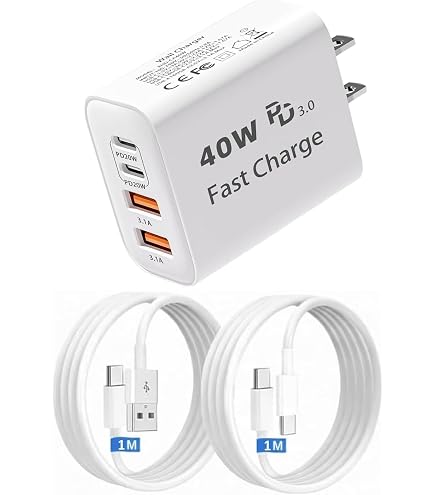 20W高速充電アダプタ &  USB-C - Cケーブル（2m） Amazon | USB コンセント20W PD iPhone 急速充電 USB C - C ケーブル
