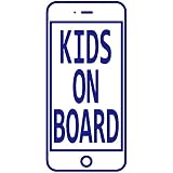14色 KIDS ON BOARD iphone ステッカー LINE【KIDS IN CAR スマホ モバイル アイフォン 携帯 電話 シンプル 赤ちゃん キッズ 男の子 女の子】 (ブルー)