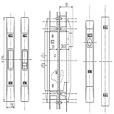 YKKAP メンテナンス部品 引戸錠 (HH-2K-11644-5) [YS]シルバー *製品色・形状等仕様変更になる場合があります*