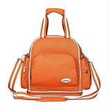 マザーズバッグ mother's bag 大きいサイズ ショルダータイプ　斜め掛けもOK お出かけ時も見た目 シンプル 軽量 (オレンジ) [並行輸入品]
