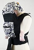 Blue and White Floral Floral Mei Tai Baby Sling Carrier With Hood and Pocket by Palm&Pond