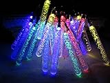 M&T TECH クリスマス イルミネーション Solar Powered Outdoor String Fairy Lights 5M 20 Multi Color Icicle For Garde