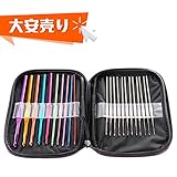 LIHAO かぎ針 編み針 22本 セット 毛糸 かぎ針10本とレースあみ針12本 ケース付き 編み物 セーター マフラー ニット 帽子 編物 母の日プレゼント ギフト