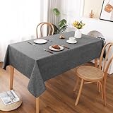 AooHome テーブルクロス 長方形 撥水 小さめ 方形 無地 汚れ防止 おしゃれ シンプル テーブルカバー リネン類 耐熱 速乾 丸洗い お手入れ簡単 業務用・家庭用 ダークグレー 120x150cm