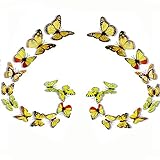 ZCHING 3D Butterfly Removable Mural Stickers DIY Art Decor Decal Crafts for Kids Bedroom Living Room