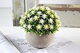 Kooyi 光触媒 インテリア グリーン フェイクグリーン 人工観葉植物 鉢植え (多層花, イェロー)