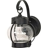 Nuvo 60/632 Textured Onion Lantern with Clear Seed Glass, Textured Black [並行輸入品]