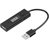 サンワダイレクト USB タイマー 電源オフタイマー 電流 電圧チェッカー 過充電防止 3A対応 Type-A USB2.0 ブラック 500-USB057
