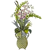 Nearly Natural 1374 Orchid 7 Bells of Irel7 with Metal Vase [並行輸入品]