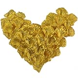 Funpa 造花 花びら 2000枚 結婚式 記念日 パーティー 部屋 デコレーション アクセサリー ロマンチック 全3色 ハンドメイド 素材 布 (ゴールド)
