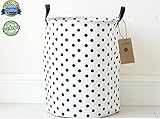 キッズキャンバスランドリーバスケット玩具ストレージビンファブリックNursery大きなLaundry Hamper withハンドル、折りたたみ可能な&便利 ブラック 43221-3130