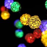 LEAZEAL LED ソーラー イルミネーション 太陽発電 20球 防雨 屋外 クリスマス イルミ 自動ON/OFF