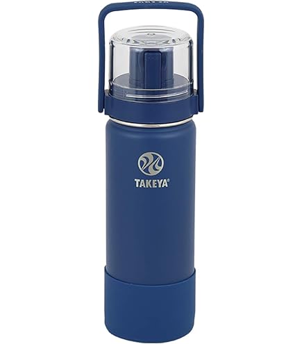 青色 ステンレス 水筒 蓋付き Amazon | Takeya Actives 子供用 16オンス 真空断熱ステンレススチール