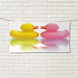 Rubber Duck LargeハンドタオルRubber Duck Taking A Bath With Cloud Over Headユーモラス子供部屋printcuteハンドタオルイエローホワイ