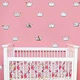 ufengke 15-pcs 3dプリンセスクラウンミラー効果壁飾り、子供の部屋保育園取り外し可能な壁のステッカー壁画 UF-QSM082B
