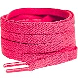 [HIGH FIVE] 靴紐 シューレース 平紐 100cm 120cm 140cm 160cm 無地 スニーカー ローカット ハイカット カラフル SHOELACES 2本セット ネオンピンク 120cm
