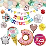 誕生日 飾り付け Refaney 誕生日バルーン 風船 Happy Birthday ガーランド バースデーバルーン ペーパーファン セット