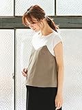 ANGELIEBE エンジェリーベ マタニティ 授乳口付き フェイク ビスチェ プルオーバー 授乳服 産前 産後 半袖 tシャツ M～L カーキ 22430 22430202